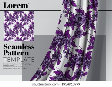 candytufts seamless pattern on fabric template