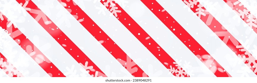 Cane candy with snowflakes background, christmas illustration