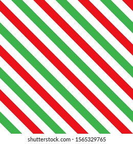 Cane candy stripes red green seamless pattern