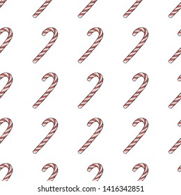 Cane Christmas Candy seamless pattern, vector illustration.