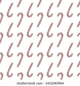 Cane Christmas Candy seamless pattern, vector illustration.