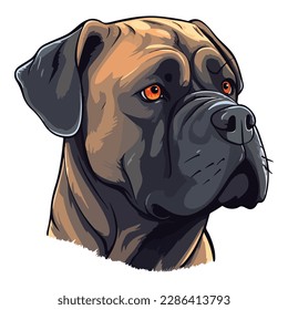 Cane Corso Dog Flat Icon Isolated On White Background