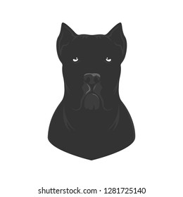 Cane Corso dog logo. Dog breed cane Corso isolated on white background. Vector illustration.  