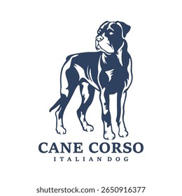 Cane Corso Dog logo design vector. Silhouette Cane Corso Dog Template Illustration. Icon Symbol