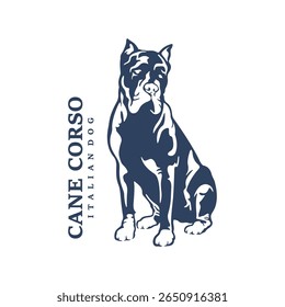 Cane Corso Dog logo design vector. Silhouette Cane Corso Dog Template Illustration. Icon Symbol
