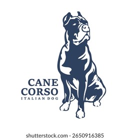 Cane Corso Dog logo design vector. Silhouette Cane Corso Dog Template Illustration. Icon Symbol