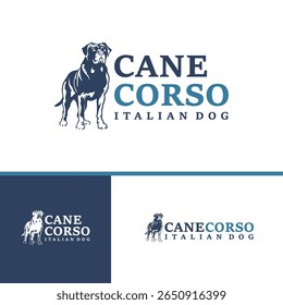 Cane Corso Dog logo design vector. Silhouette Cane Corso Dog Template Illustration. Icon Symbol