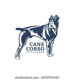 Cane Corso Dog logo design vector. Silhouette Cane Corso Dog Template Illustration. Icon Symbol