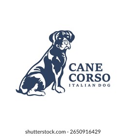 Cane Corso Dog logo design vector. Silhouette Cane Corso Dog Template Illustration. Icon Symbol