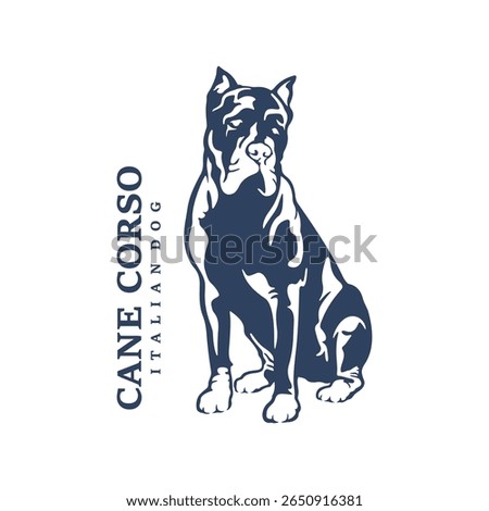 Cane Corso Dog logo design vector. Silhouette Cane Corso Dog Template Illustration. Icon Symbol