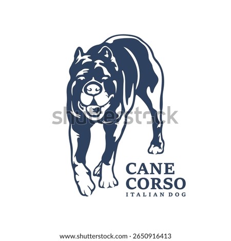 Cane Corso Dog logo design vector. Silhouette Cane Corso Dog Template Illustration. Icon Symbol