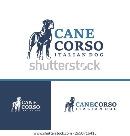 Cane Corso Dog logo design vector. Silhouette Cane Corso Dog Template Illustration. Icon Symbol
