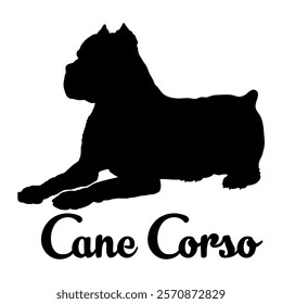 Cane Corso dog silhouette, dog breeds, logo, vector, silhouette,  animal, illustration, icon, sign, design, black, symbol, pet, love
