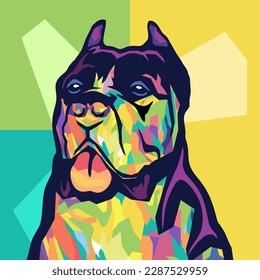 Cane Corso pop art style illustration, artistic portrait of a cute dog