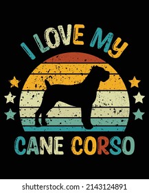 Cane Corso silhouette vintage and retro t-shirt design svg