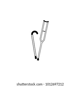 cane and crutch icon. Medecine Element for mobile concept and web apps. Thin line  icon for website design and development, app development. Premium icon on white background