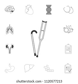Cane and crutch icon. Simple element illustration. Cane and crutch symbol design from Medical collection set. Can be used for web and mobile on white background