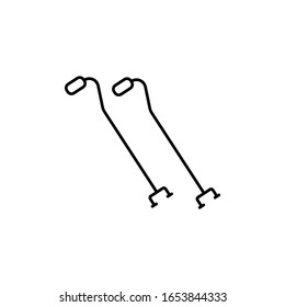 Cane crutch medical stick walking icon. Simple line, outline vector elements of traumatology icons for ui and ux, website or mobile application