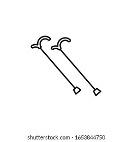 Cane crutch medical stick walking icon. Simple line, outline vector elements of traumatology icons for ui and ux, website or mobile application