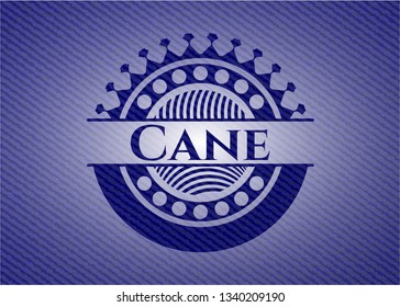 Cane emblem with denim texture