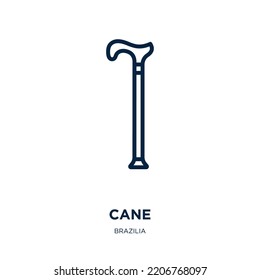 icono de caña de la colección brazilia. Caña lineal delgada, dulce, icono de contorno de azúcar aislado en fondo blanco. Signo de caña vectorial de línea, símbolo para web y móvil