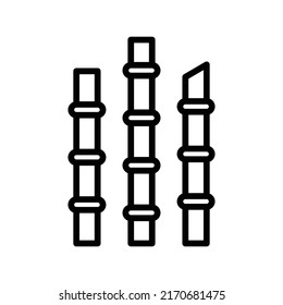 Cane Icon. Line Art Style Design Isolated On White Background