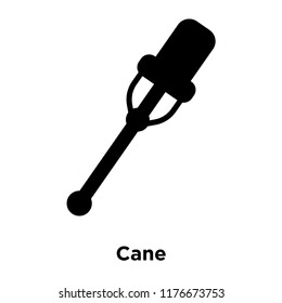 Cane icon vector isolated on white background, logo concept of Cane sign on transparent background, filled black symbol