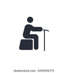 cane icon. vector.Editable stroke.linear style sign for use web design,logo.Symbol illustration.