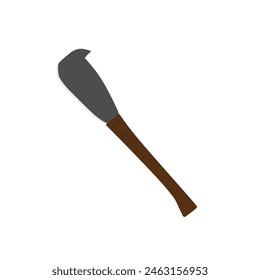 Machete de caña con mango de madera ilustración de diseño plano aislado sobre fondo blanco.