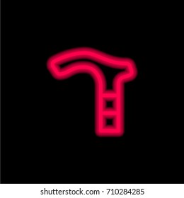 Cane red glowing neon ui ux icon. Glowing sign logo vector