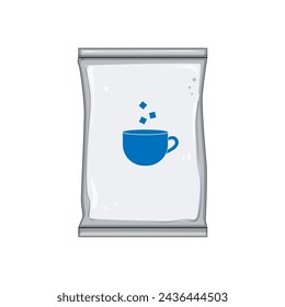 cane sugar bag cartoon. paper free, web stroke, bowl spoon cane sugar bag sign. isolated symbol vector illustration