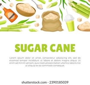 Cane Sugar Natural Product Banner Design Vector Template