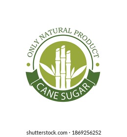 cane sugar production emblem isolated on white background