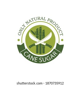 cane sugar production emblem isolated on white background