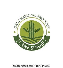 cane sugar production emblem isolated on white background