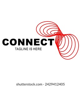 Cane Swirl Connect als Netzwerk-Logo Vektor-Illustration. Menschen verbinden Logo, Kommunikation, soziale Fürsorge. Symbolische Zeichen.