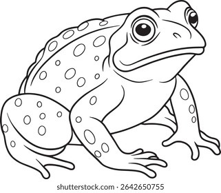 Página de desenho de desenho de desenho de sapo de bengala perfeita para crianças que gostam de répteis e jogo criativo