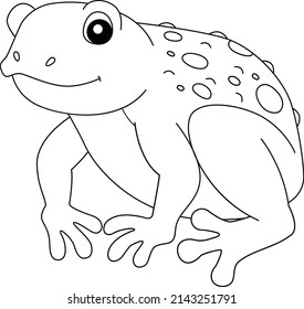 Cane Toad Frog Animal Coloring Page Isolated 