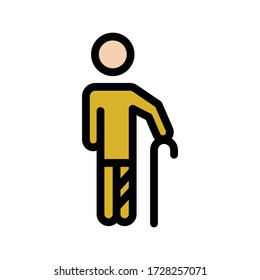 cane vector flat color icon 