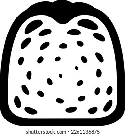 Canele Cut Icon Element illustration Semi-Solid Transparent style