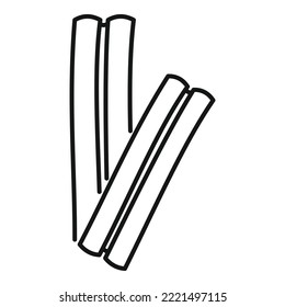 Canella spice icon outline vector. Cinnamon stick. Anise food