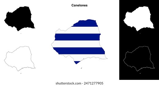 Canelones department outline map set