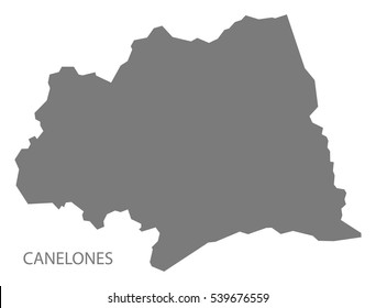 Canelones Uruguay Map in grey