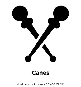 Canes icon vector isolated on white background, logo concept of Canes sign on transparent background, filled black symbol