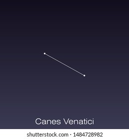 Canes Venatici constellation as it can be seen by the naked eye.