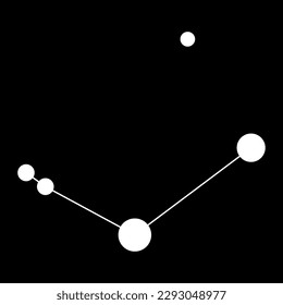 Canes Venatici constellation map. Vector illustration.