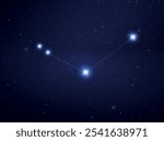 Canes venatici constellation in night sky