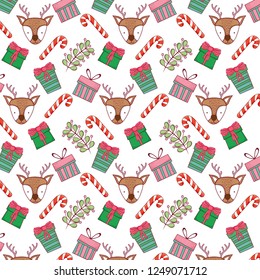 canes with wreath and deers pattern