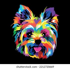 Caniche Dog Pop Art Colorful Portrait