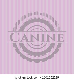 Canine badge with pink background. Vector Illustration. Detailed.